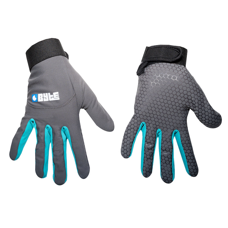 Byte Skin Hockey Glove in Grey Teal