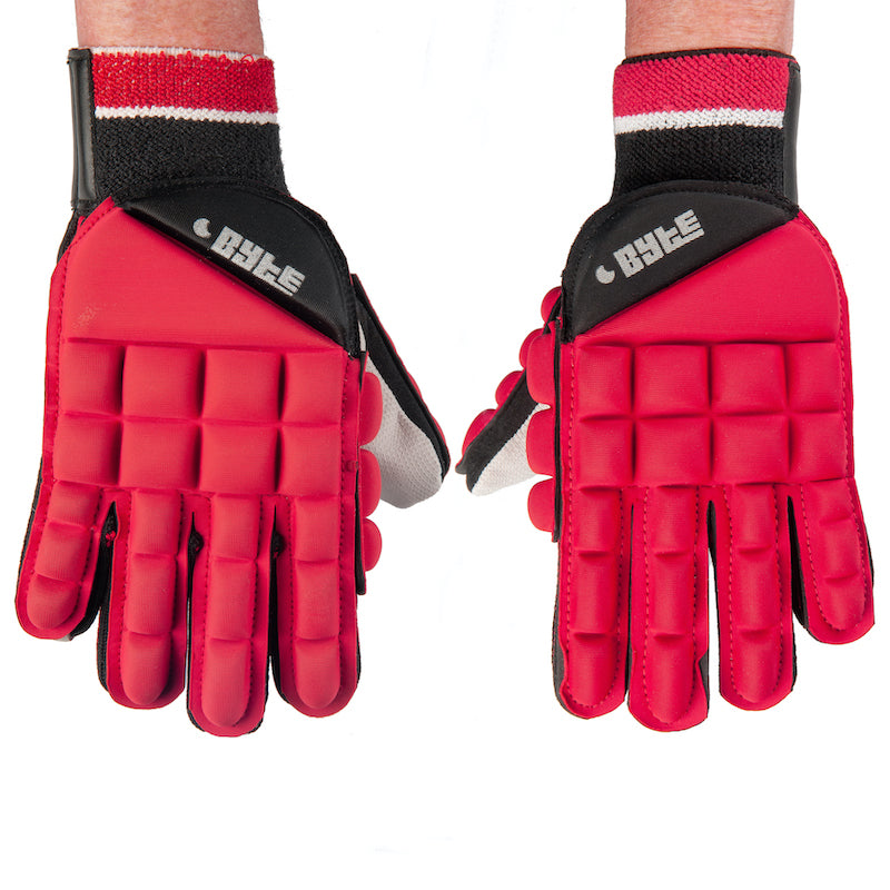 Byte Club Hockey Glove in Red, Pair