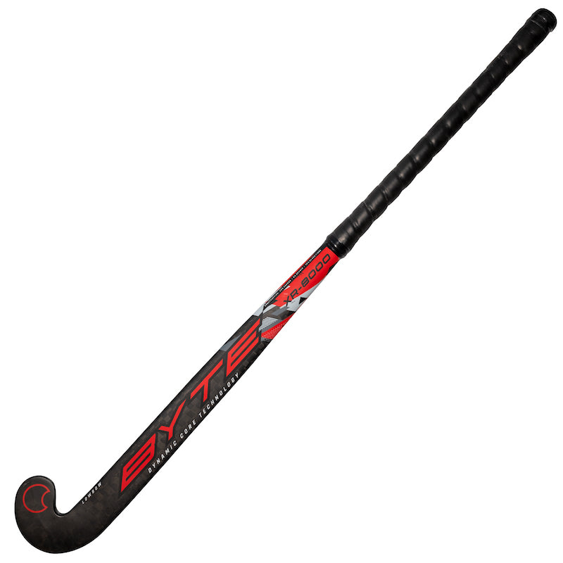 Byte XR8000 Low Bow Field Hockey Stick in Black/Red (view 2)