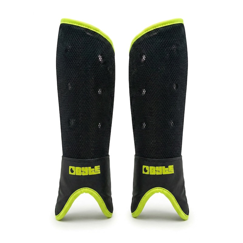 Byte SX Field Hockey Shin Guards in Black Fluo Yellow