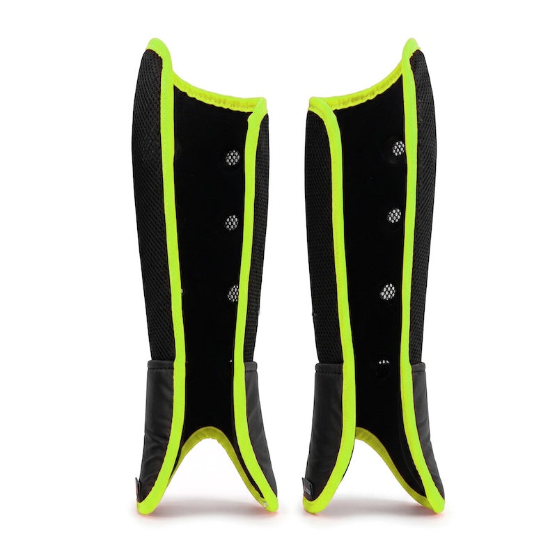 Byte SX Field Hockey Shin Guards in Black Fluo Yellow (view 2)