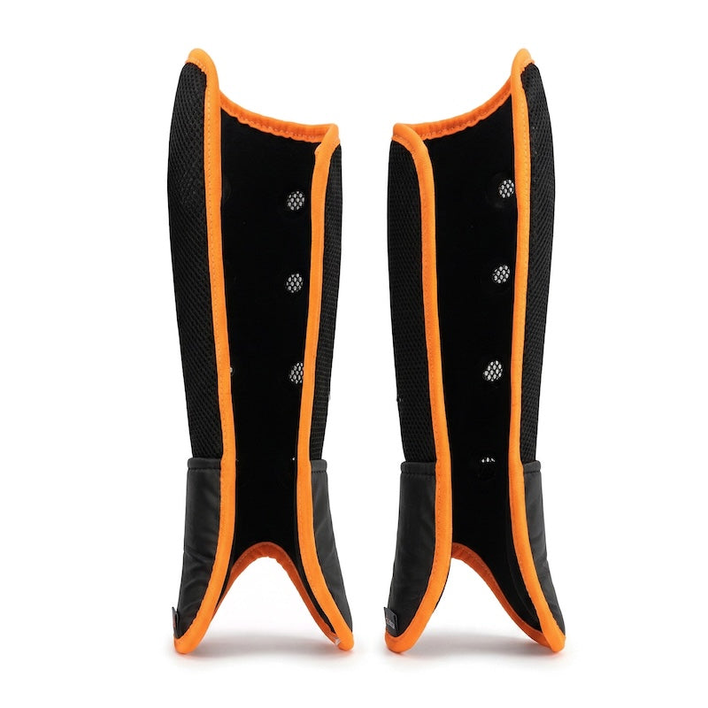 Byte SX Field Hockey Shin Guards in Black Fluo Orange (view 2)