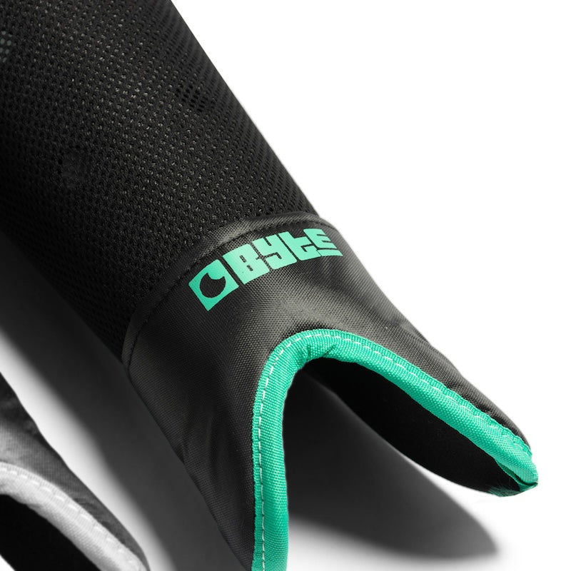 Byte SX Field Hockey Shin Guards in Black Teal (view 2)