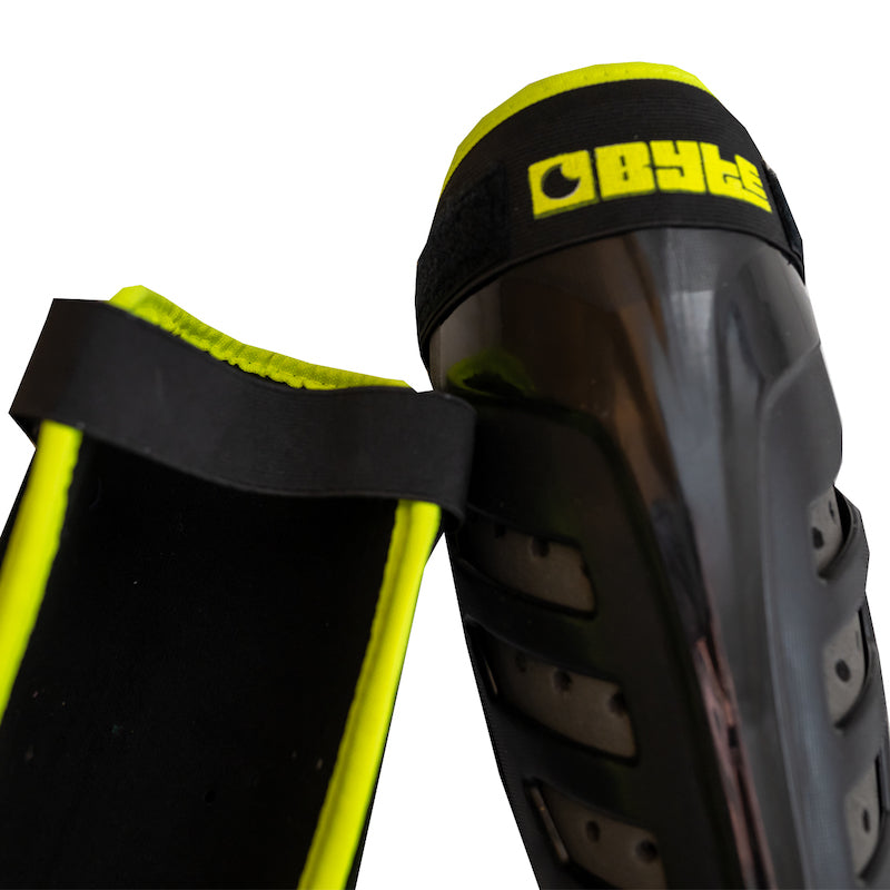 Byte XR Field Hockey Shin Guards in Fluo Yellow (view 3)
