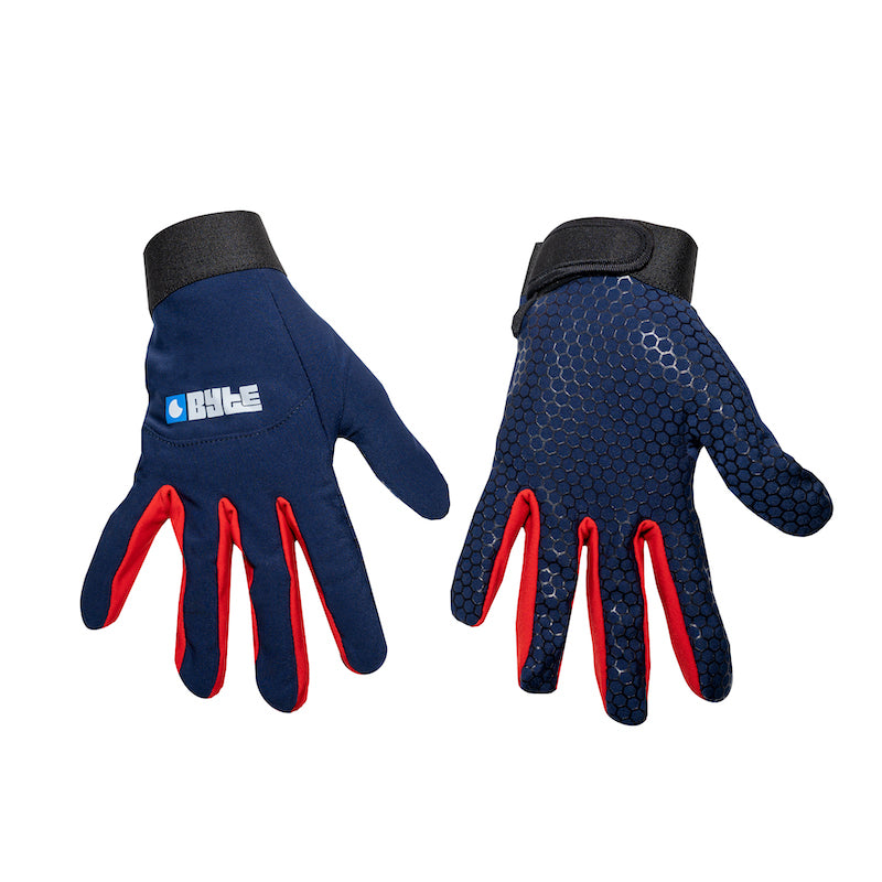 Byte Skin Hockey Glove in Navy Red