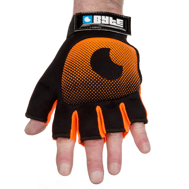 Byte Knuckle Hockey Glove in Black Orange