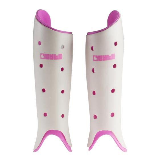 Byte Field Hockey Shin Guards in Club White Pink