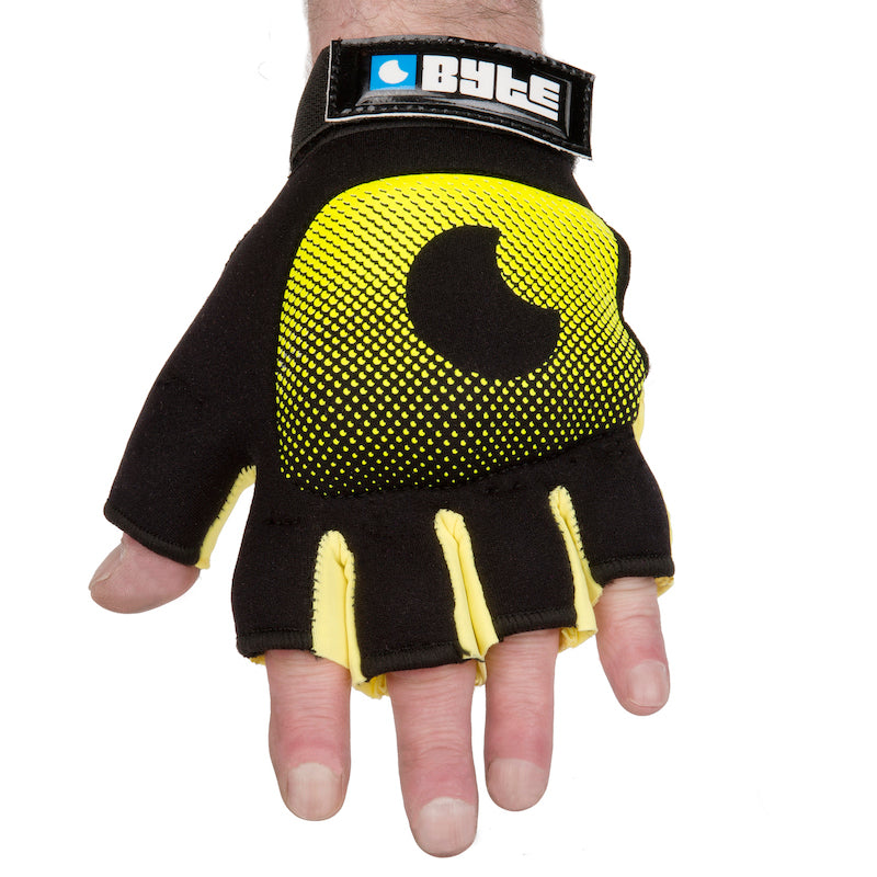 Byte Knuckle Hockey Glove in Black Yellow